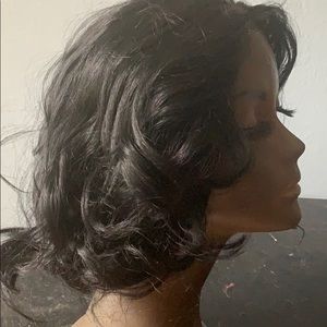 Gorgeous curly black lace front wig